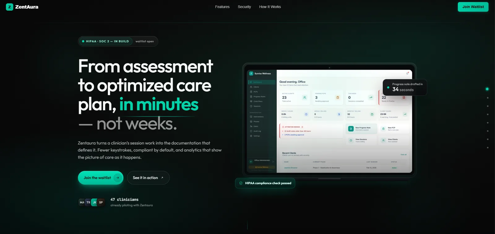 Zentaura.io homepage screenshot